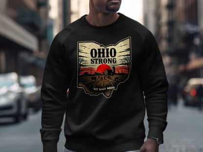 Ohio Strong Not Maga Wrong Design Sweatshirt