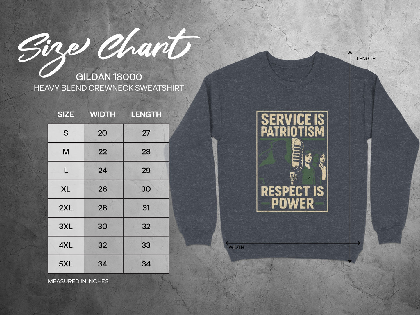 Service is Patriotism Respect is Power Sweatshirt product type
