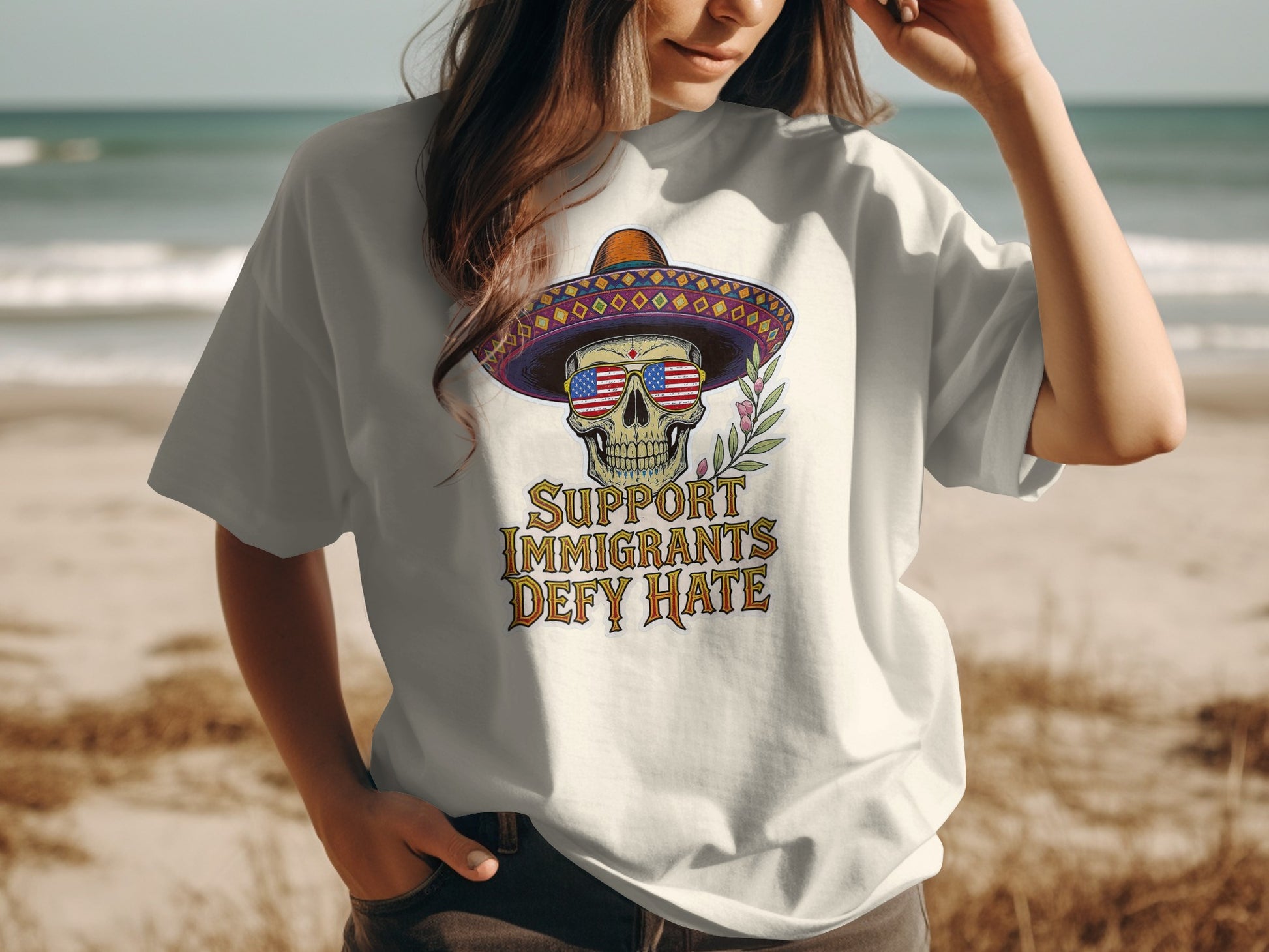 Support Immigrants Defy Hate Graphic T-Shirt product
