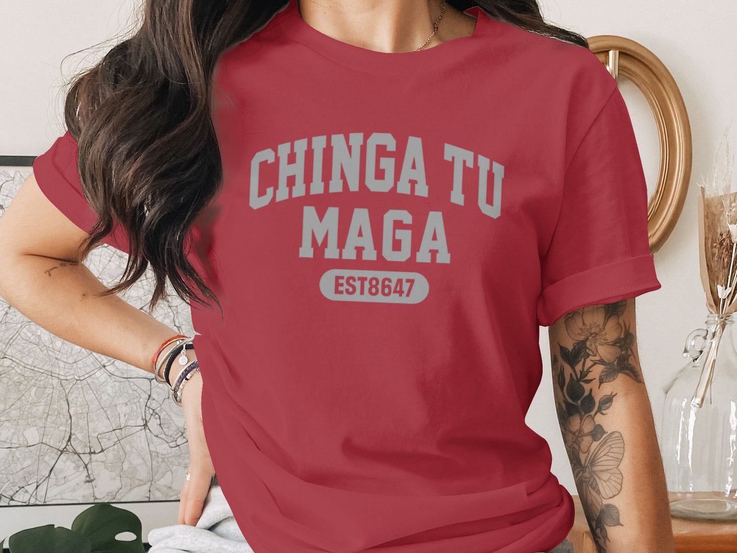 Chinga Tu Maga Est8647 Graphic Tee Statement Shirt