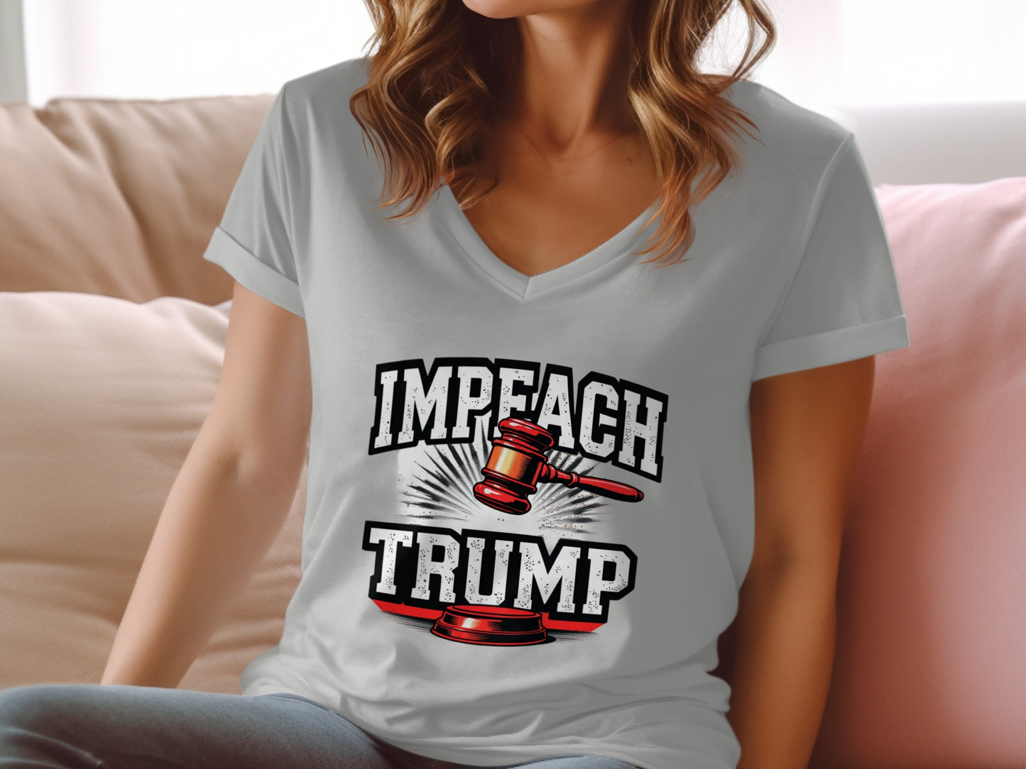Impeach Trump Graphic Print Crew Neck Tee product type