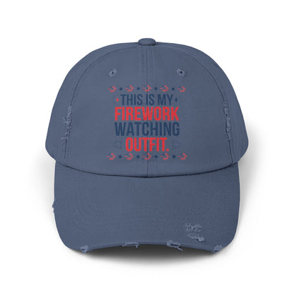 Firework Watching Cap - Unisex Distressed Hat for Celebrations