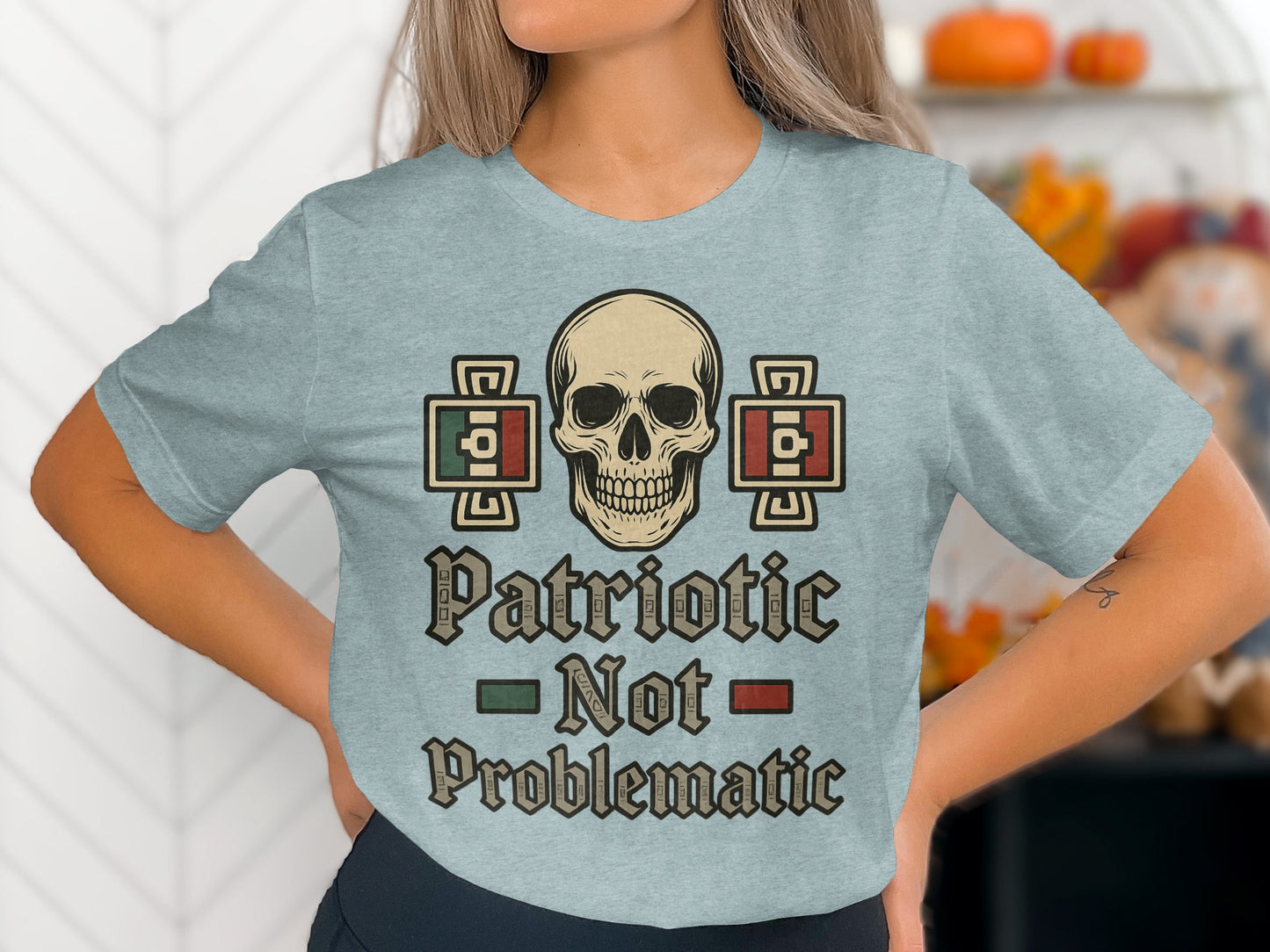 Patriotic Not Problematic Skull Graphic Tee