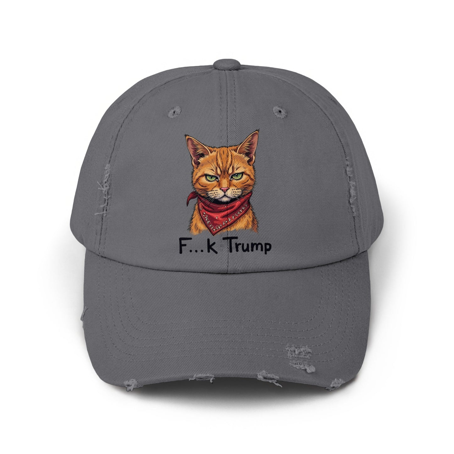 F...k Trump Embroidered Distressed Gray Hat product