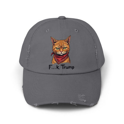 F...k Trump Embroidered Distressed Gray Hat product
