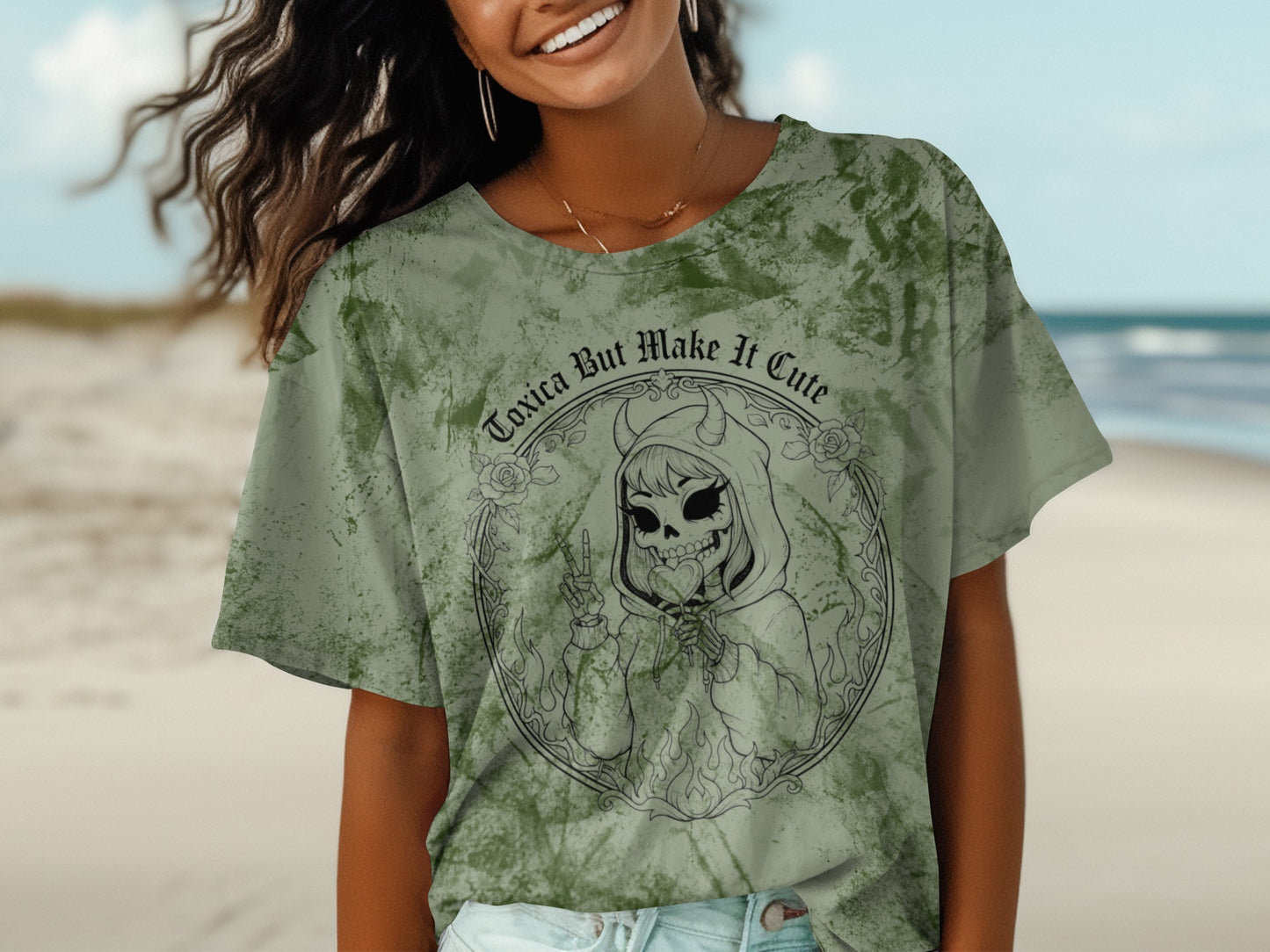 Toxica But Make It Cute Demon Graphic T-Shirt