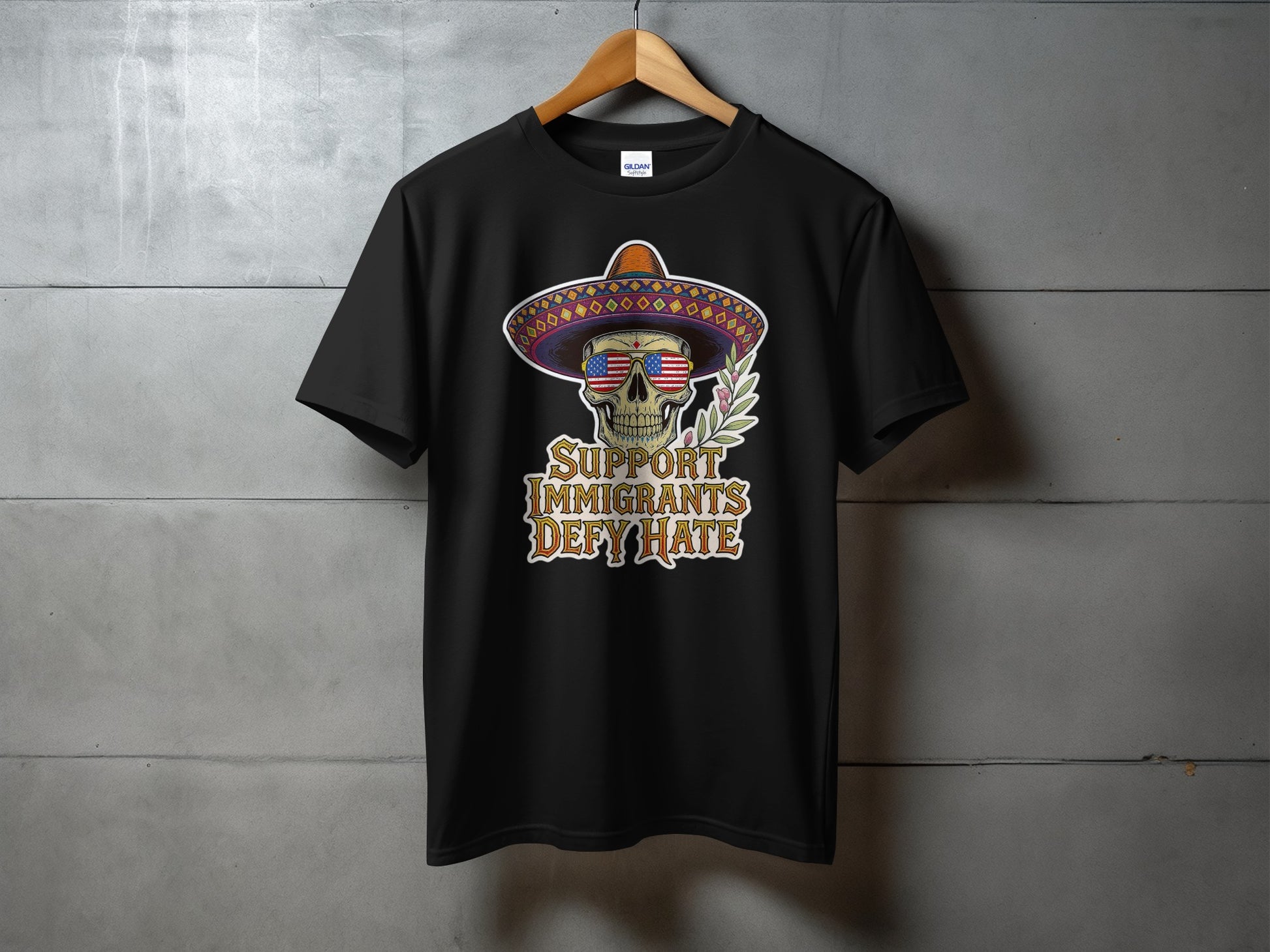 Support Immigrants Defy Hate Graphic T-Shirt Product