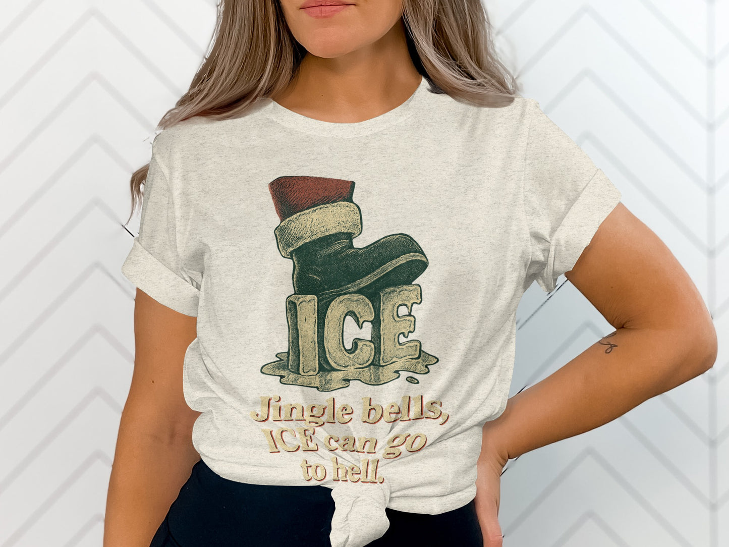 Jingle Bells ICE Can Go To Hell Graphic Tee