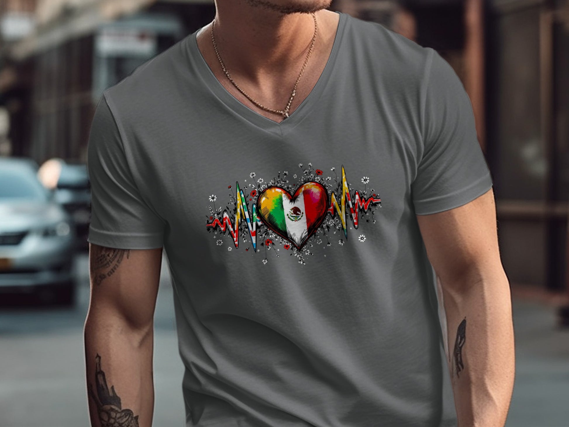 Mexican Heartbeat Design Graphic Tee product