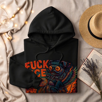 Edgy Biker Pug Hoodie for Unique Fashion product