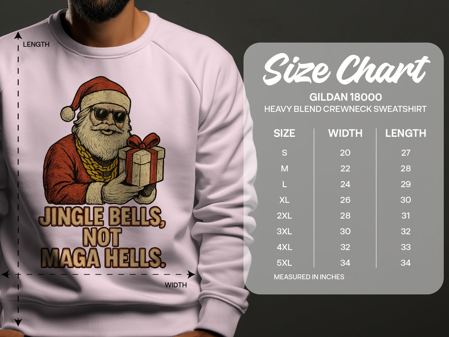 Jingle Bells Not Maga Hells Graphic Sweatshirt