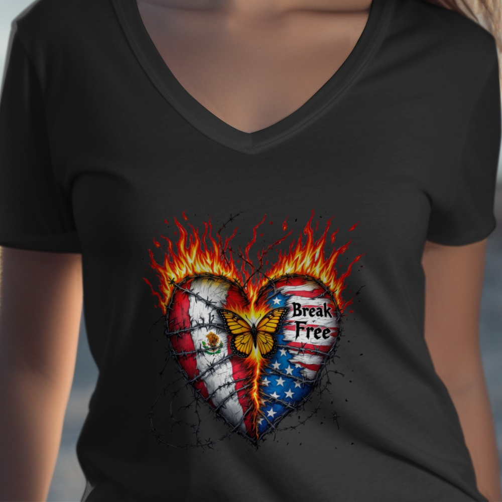 Heart with Break Free and Flags Graphic Tee product type