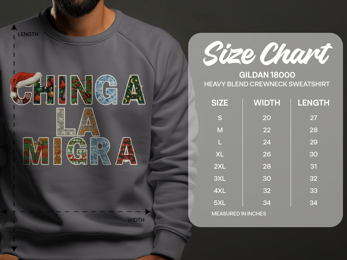 Chinga La Migra Funny Holiday Crewneck Sweatshirt