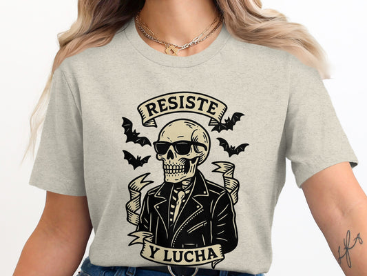 Resiste y Lucha Skull Graphic Short Sleeve T-shirt product