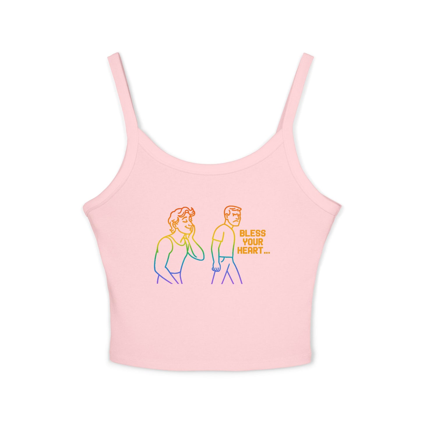 high quality pride Bless Your Heart Women's Spaghetti Strap Tank Top - Casual Summer Wear