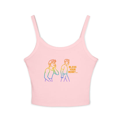 high quality pride Bless Your Heart Women's Spaghetti Strap Tank Top - Casual Summer Wear