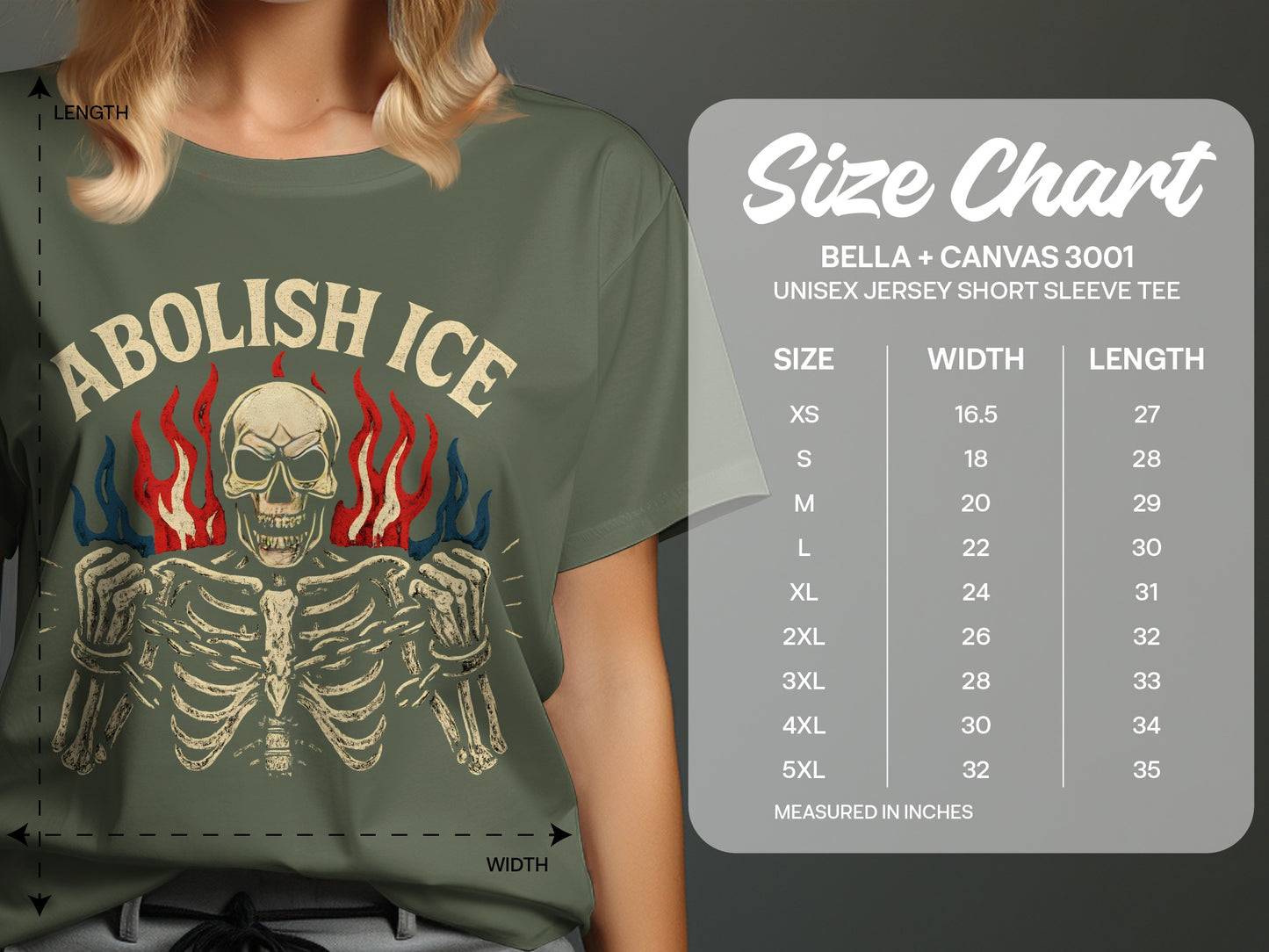 Abolish ICE Skeleton Flames Graphic Unisex Jersey product