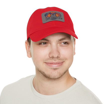 4th of July Dad Hat with Leather Patch (Rectangle)
