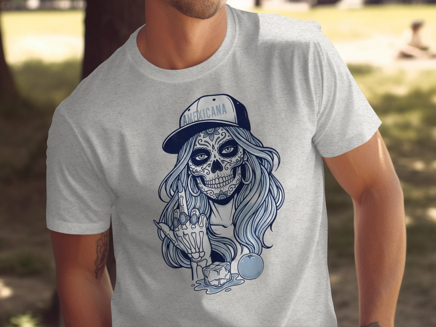 Intricate Skull Art on Casual Graphic T-shirt
