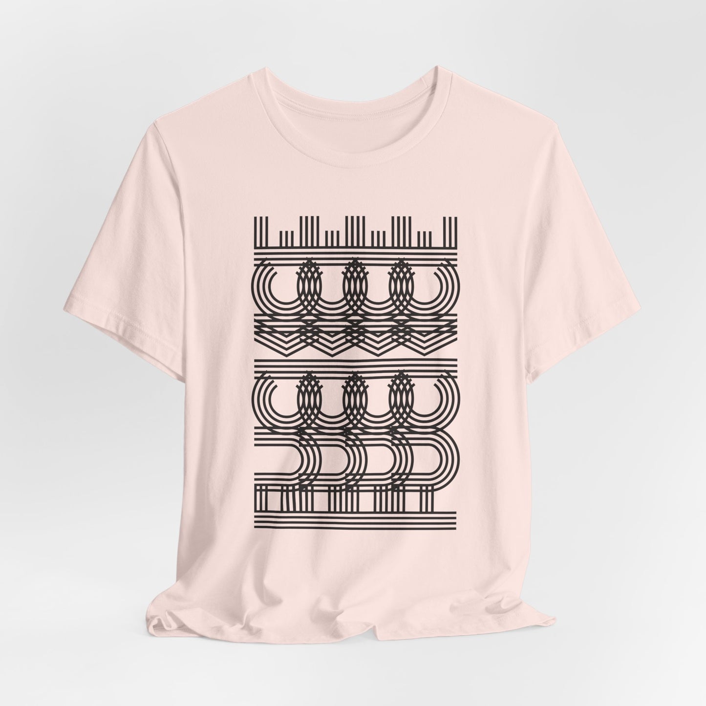Fuck Ice Abstract Geometric Line Art Tee — Minimalist Black & White Pattern