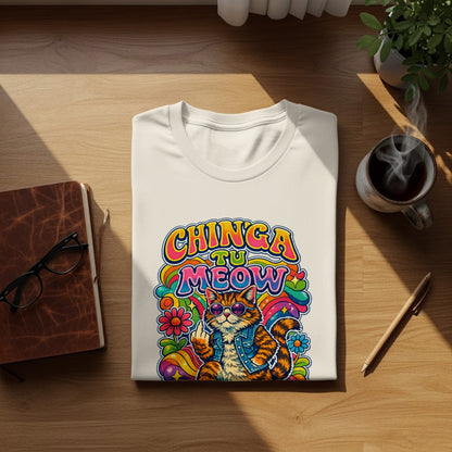 Psychedelic Cat Chinga Tu Meow Retro Design product type