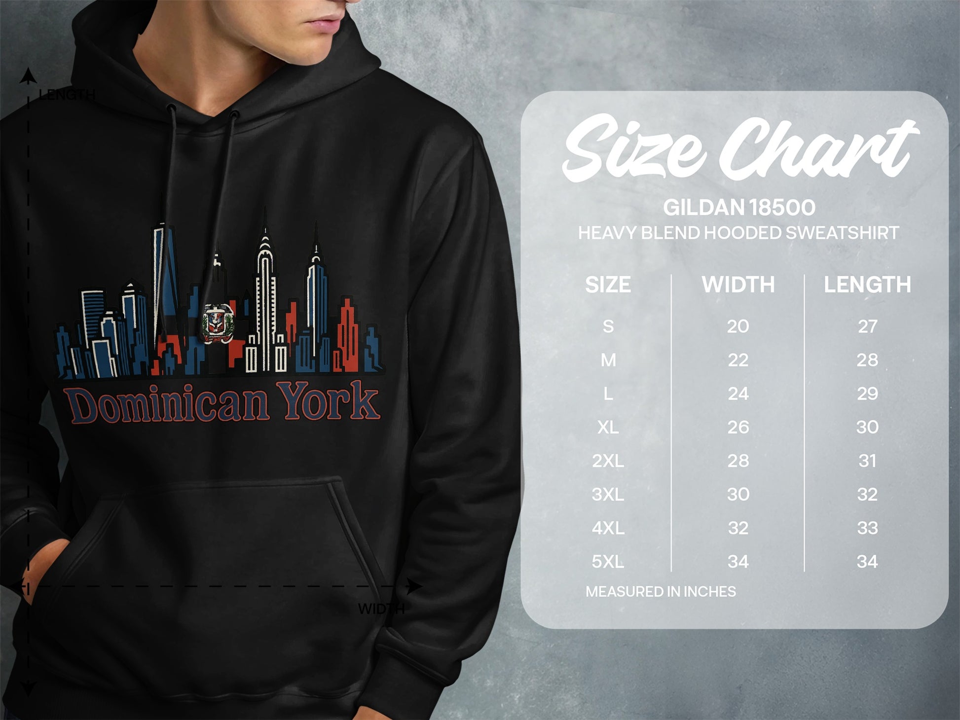 Dominican York Cityscape Design Hooded Sweatshirt product
