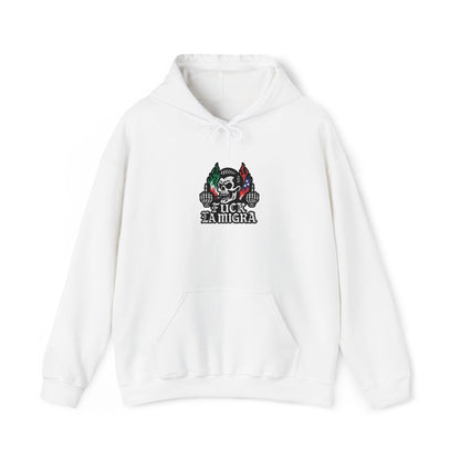 Fuck La Migra Embroidery Hoodie Anto Trump Hoodie Unisex Heavy Blend™ Hooded Sweatshirt