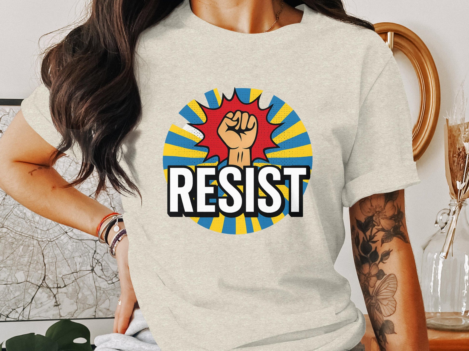 Vibrant Resist Graphic Tee With Empowering Message product
