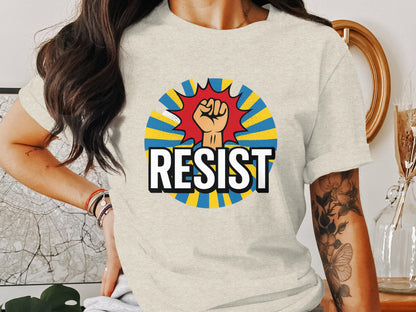 Vibrant Resist Graphic Tee With Empowering Message product
