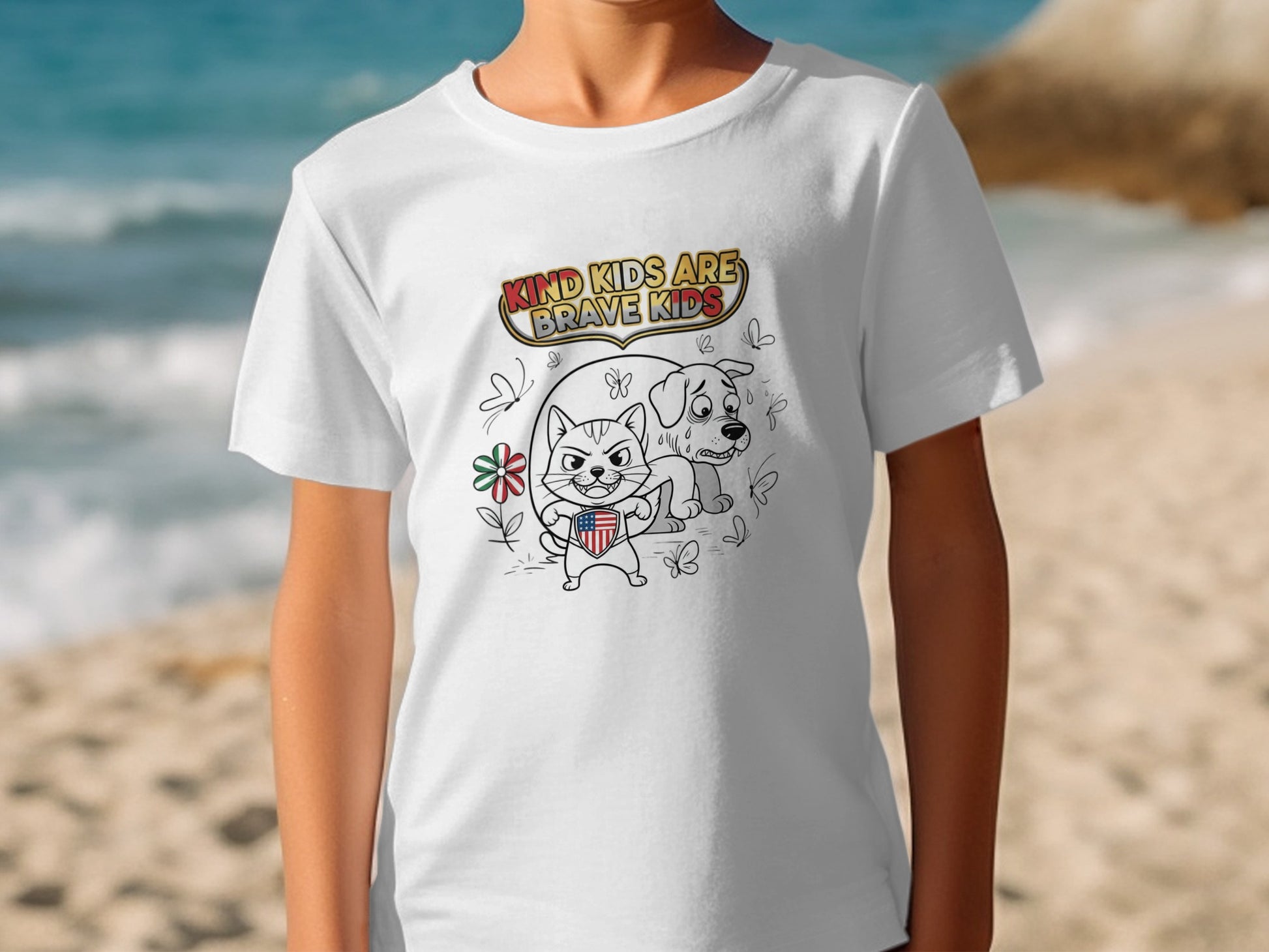 Kind Kids Are Brave Kids Graphic Tee for Children