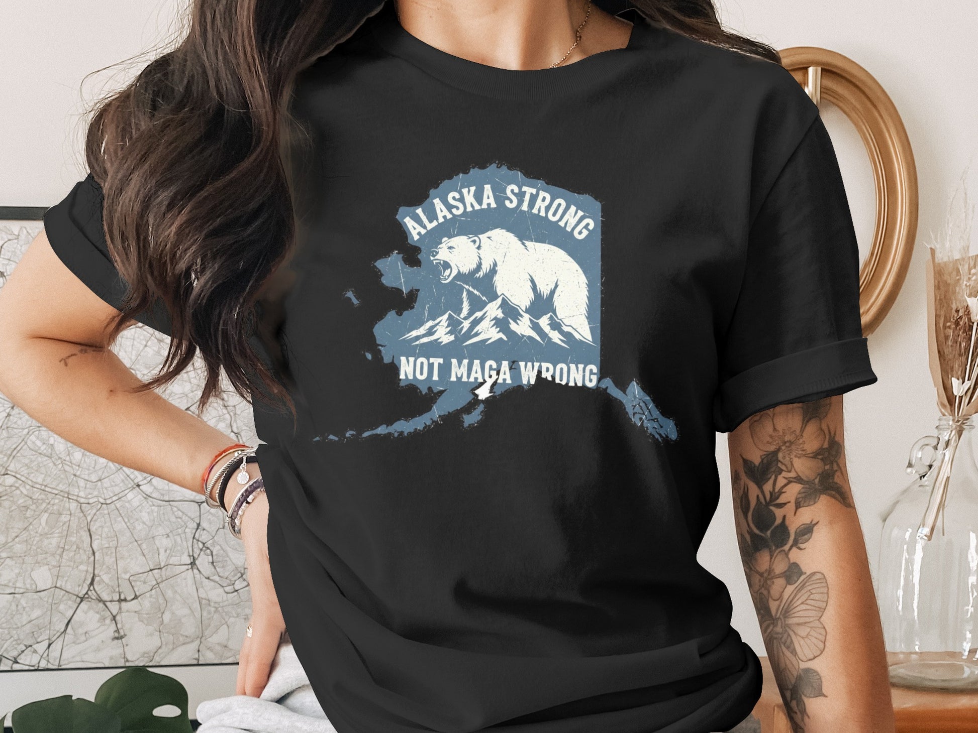 Alaska Strong Not Maga Wrong Graphic T-Shirt product