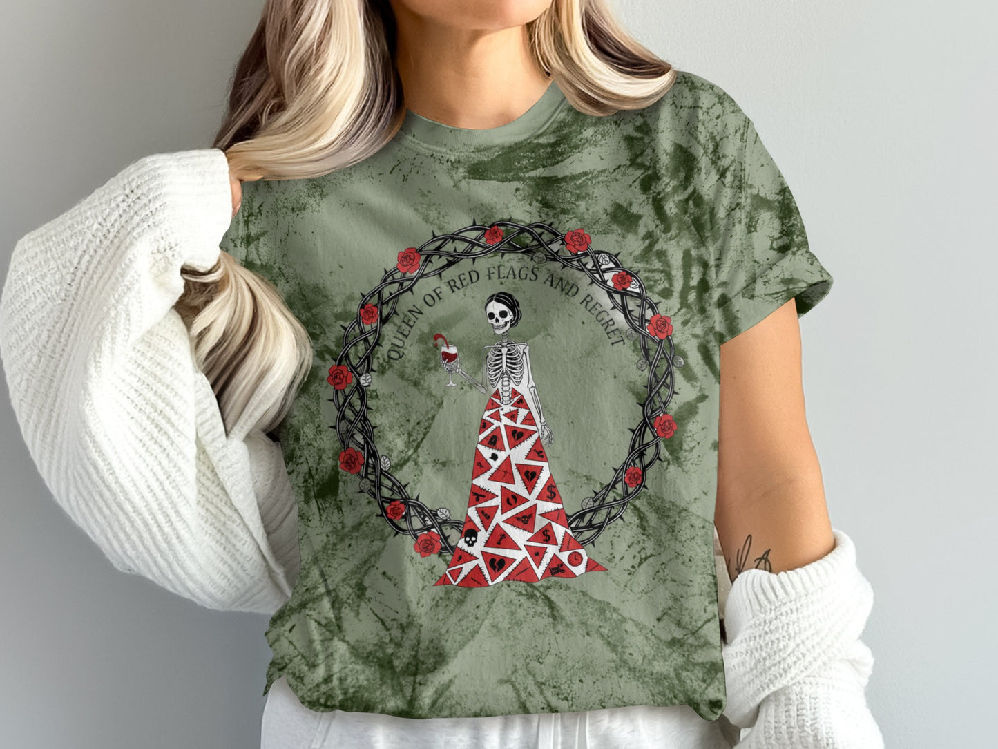 Queen of Red Flags and Regret Graphic Tee Shirt