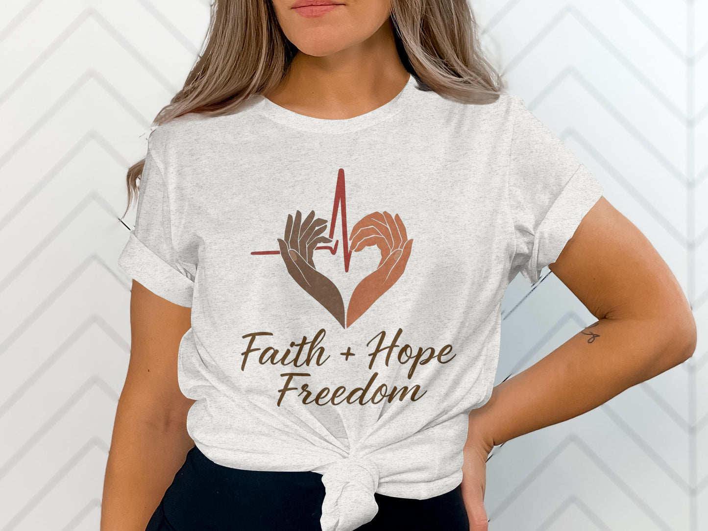 Faith Hope Freedom Heartbeat Graphic Tee product