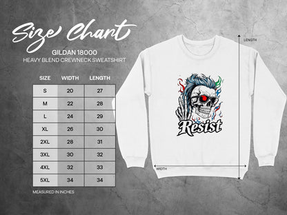 Resist Skull Design Crewneck Sweatshirt product