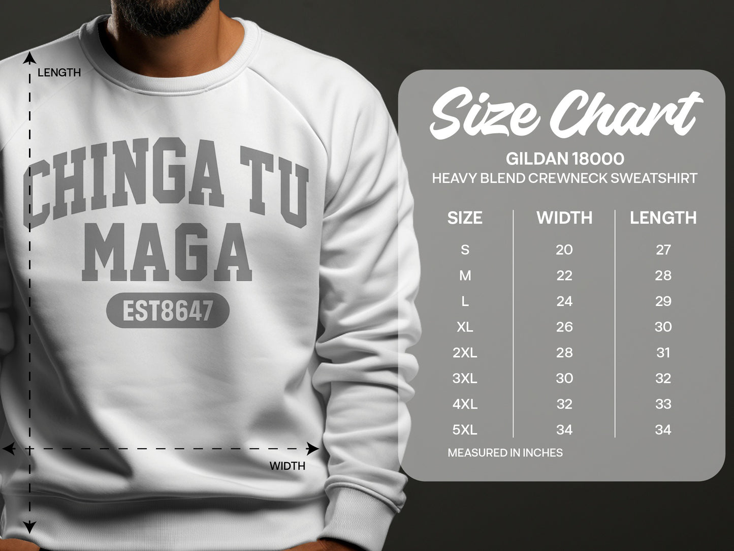 Chinga Tu Maga Heavy Blend Crewneck Sweatshirt