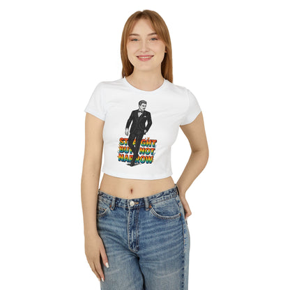 Straight But Not Narrow Women's Baby Tee - Fun and Inclusive Graphic Top