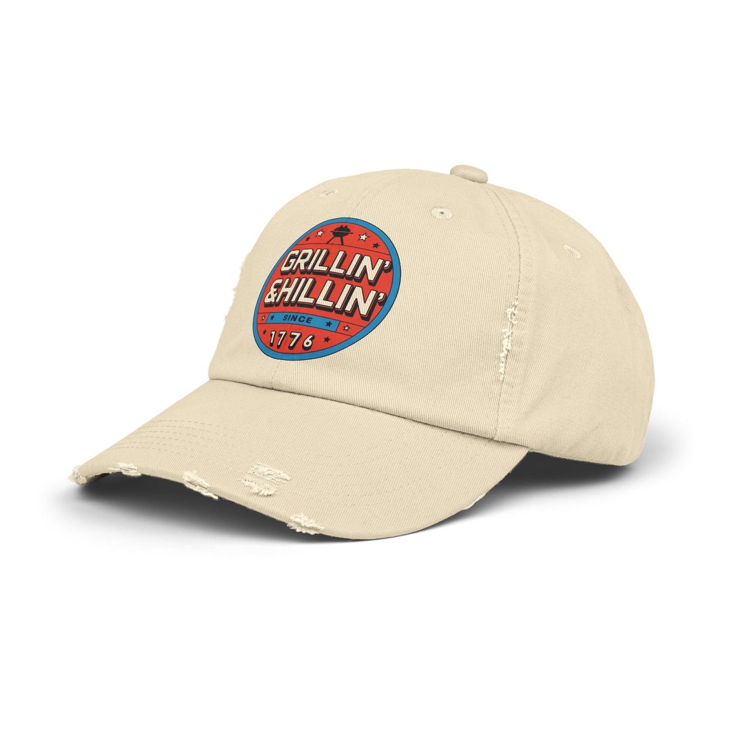 Grillin' Shillin' Unisex Distressed Cap - Casual Outdoor Hat for BBQ Lovers