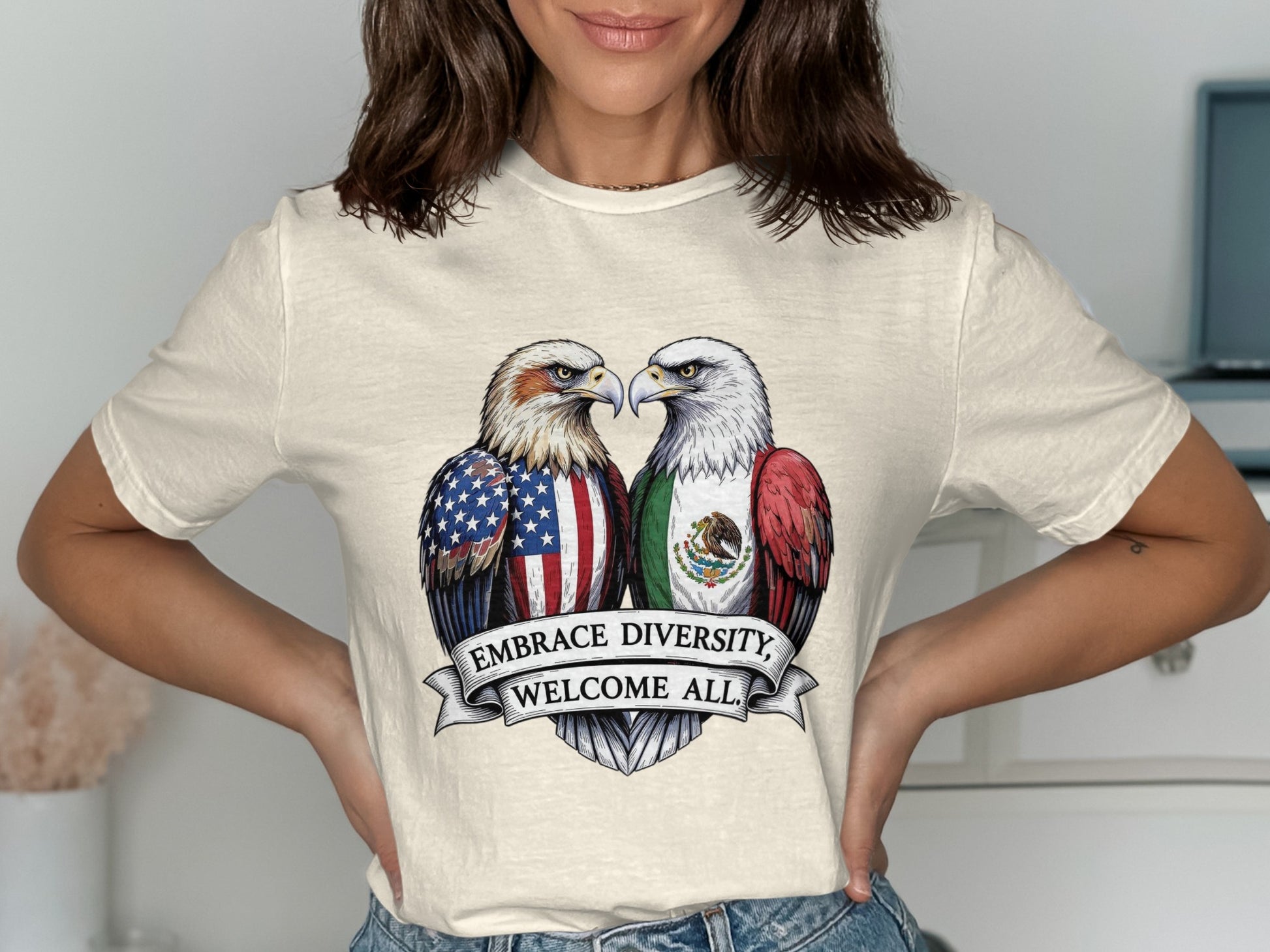 Embrace Diversity Welcome All Graphic Print Shirt product type
