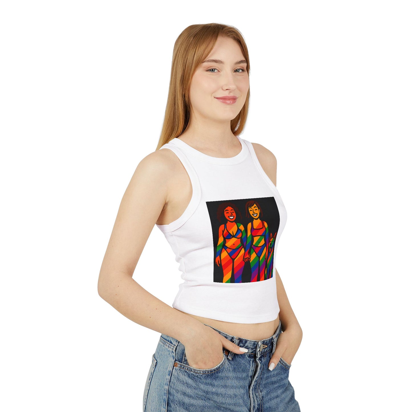 Pride tank top Vibes Women's Racer Tank Top, LGBTQ+ Apparel, Summer Stylish Top, Confidence Boost, Pride Month Fashion, Casual Wear