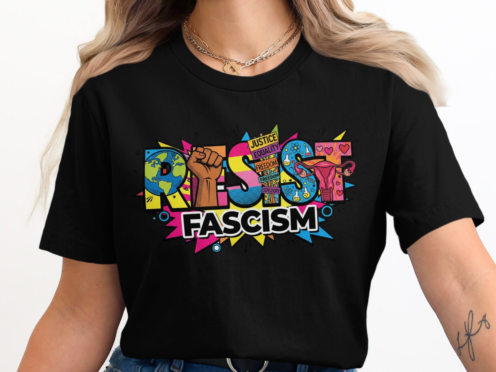 Resist Fascism Graphic Statement T-shirt product type