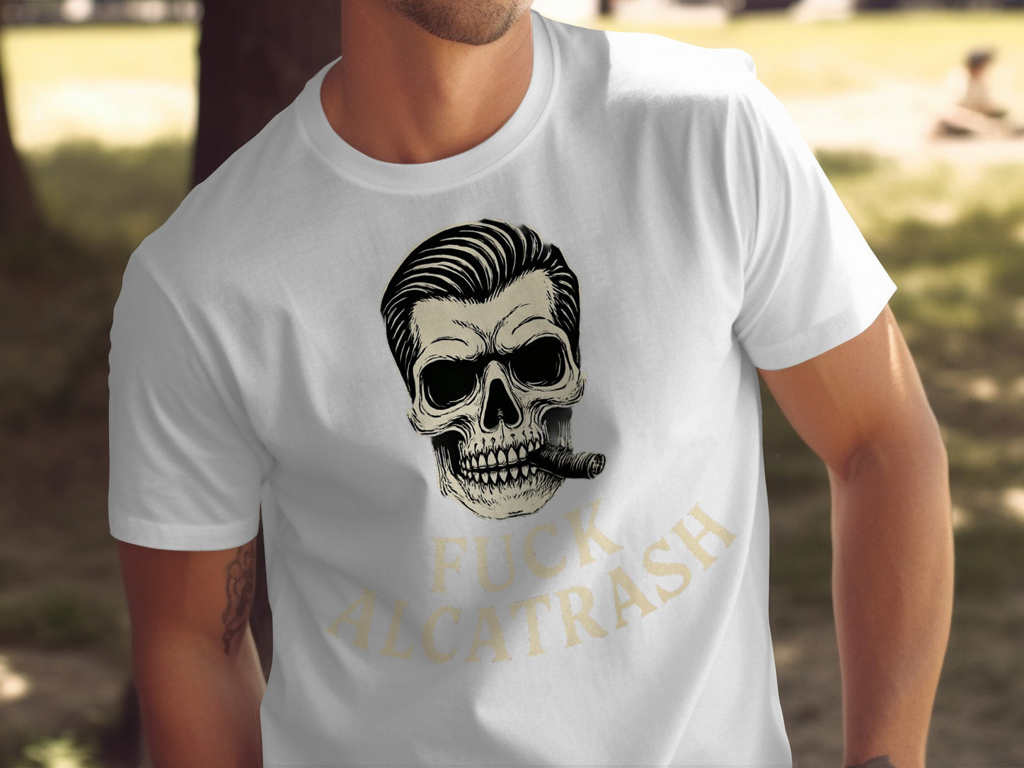 Fuck Alcatrash Skull Tobacco Smoking T-Shirt product
