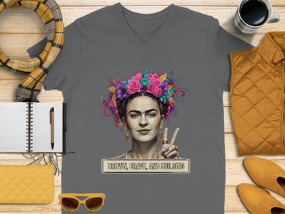 Brown Brave and Building Graphic T-Shirt