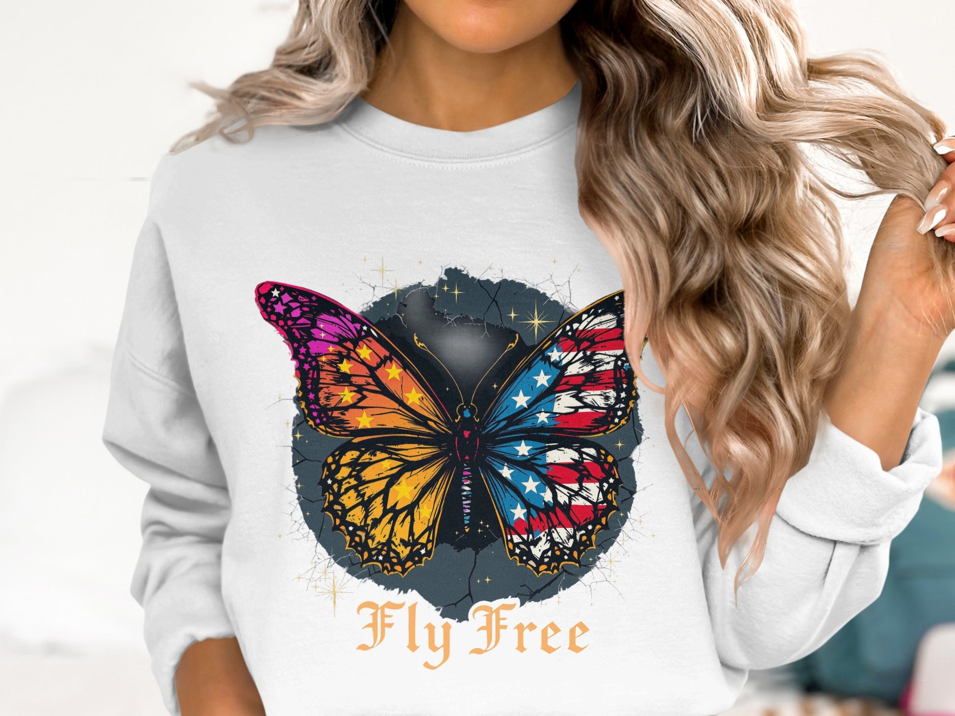 Fly Free Butterfly Graphic Sweatshirt product