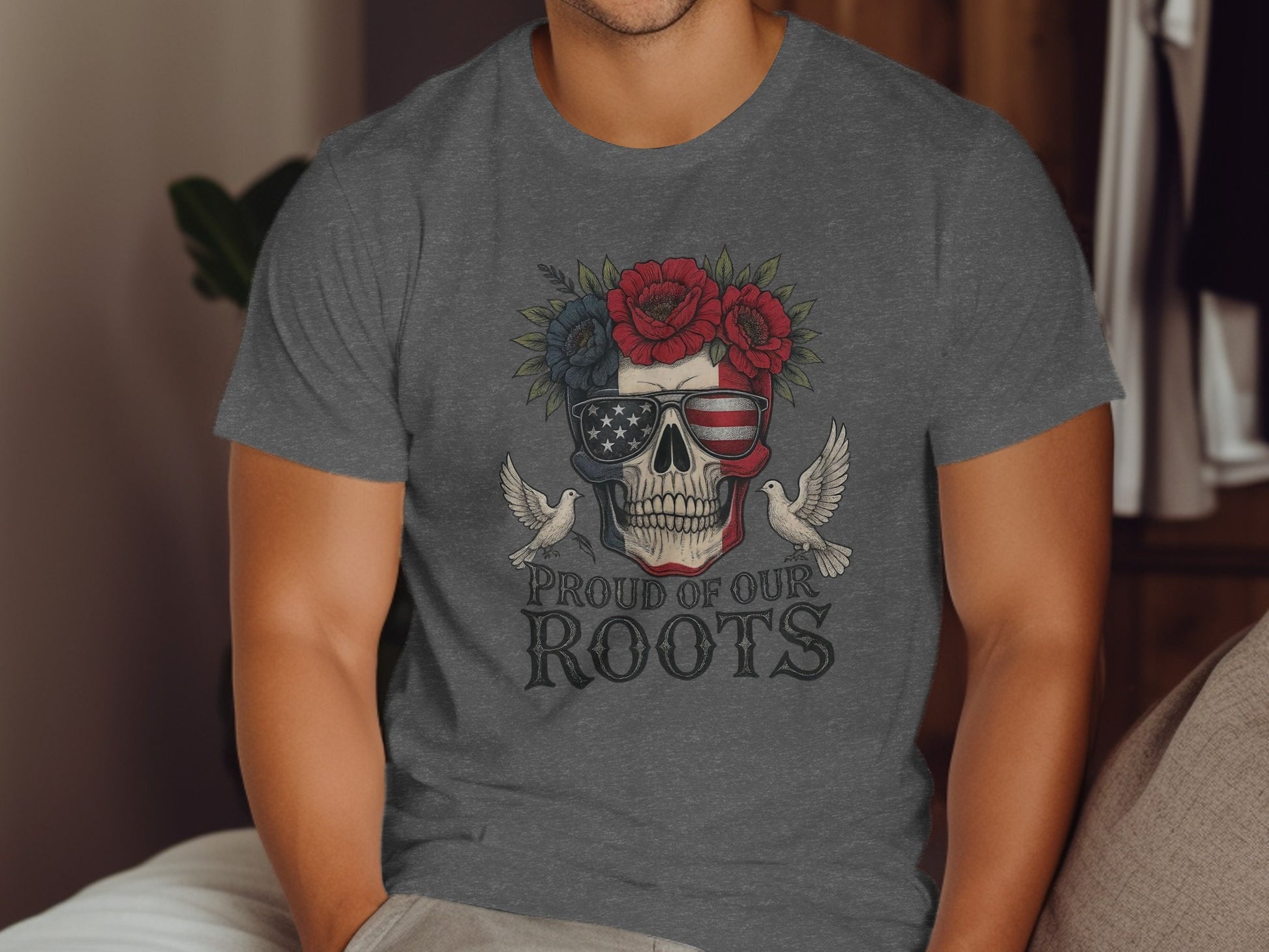 Proud of Our Roots Skull Graphic T-Shirt product