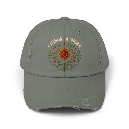 Embroidered Floral Design Chinga La Migra Hat product