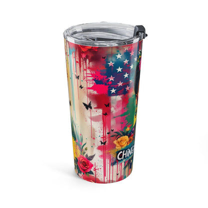 Vibrant Floral and Stars Design Travel Mug