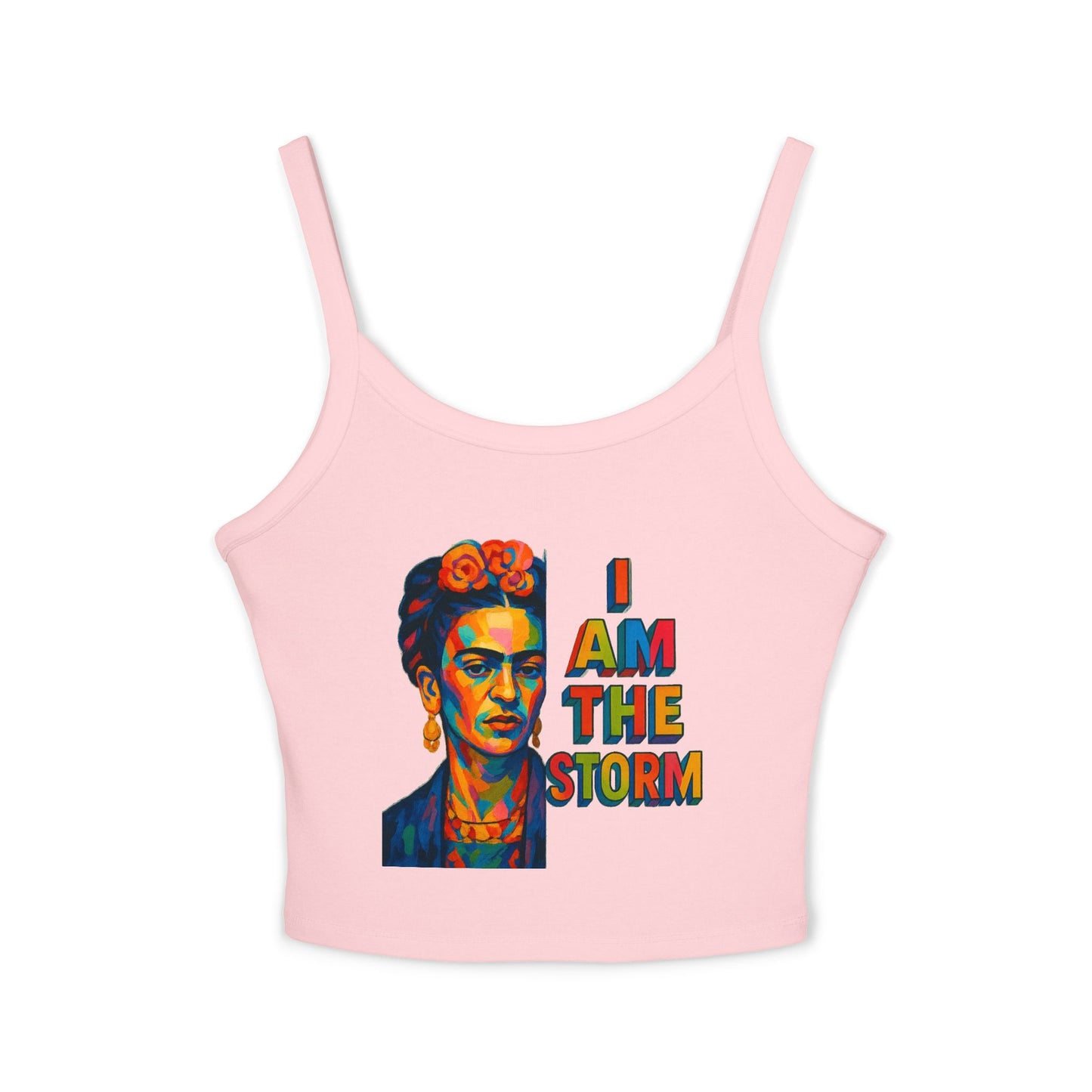 Empowering Frida Kahlo Tank Top | Women's Spaghetti Strap Tee, Inspirational Summer Top, Art Apparel, Gift for Her, Boho Style