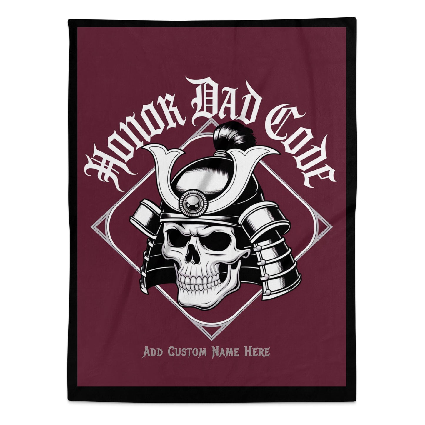 Honor Dad Code Samurai Skull Design Blanket product type