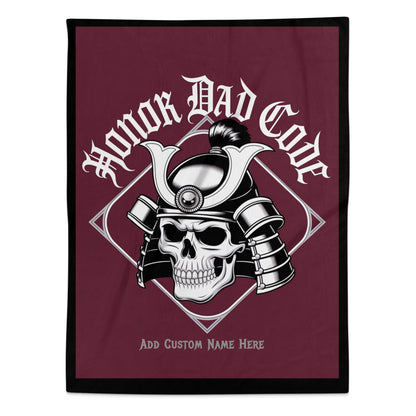Honor Dad Code Samurai Skull Design Blanket product type