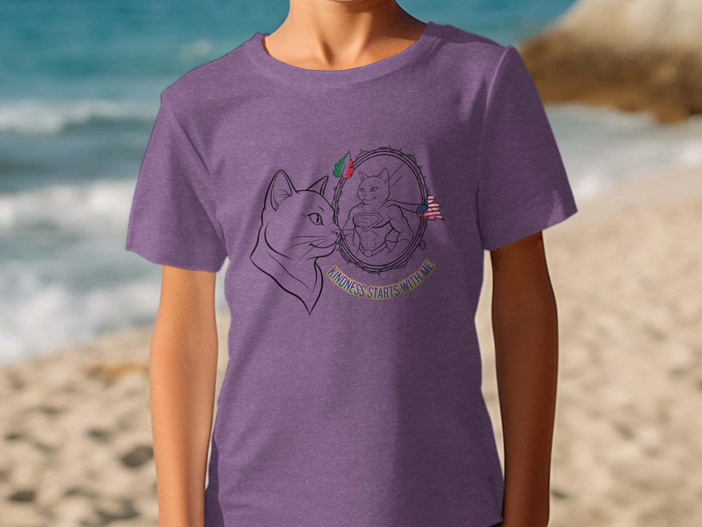 Kindness Starts With Me Cat Design T-shirt